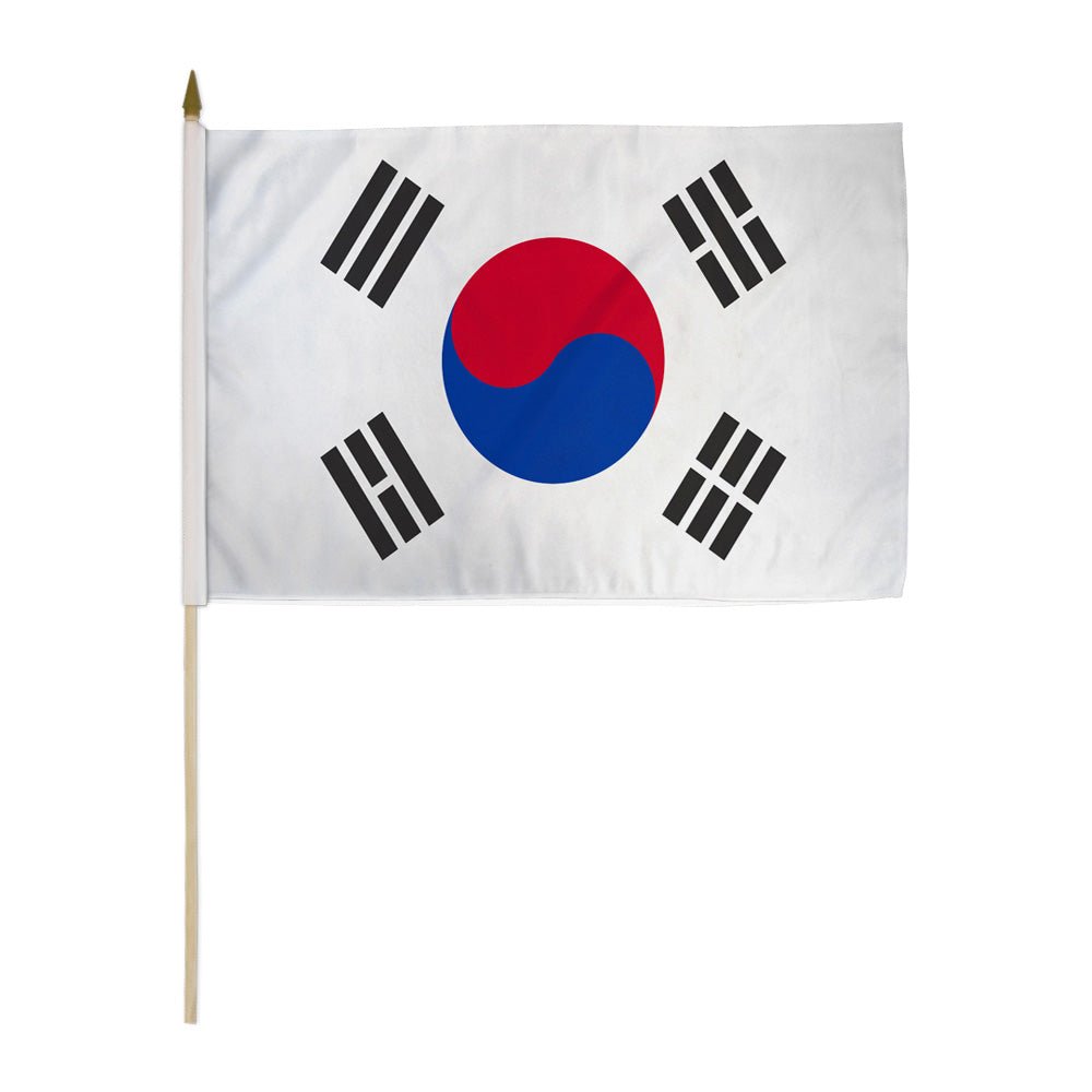 South Korea 12x18in Stick Flag - Flags Importer