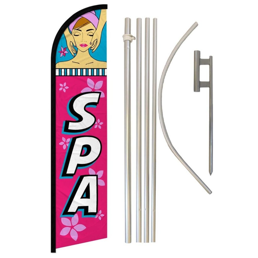 Spa Windless Banner Flag & Pole Kit - Flags Importer