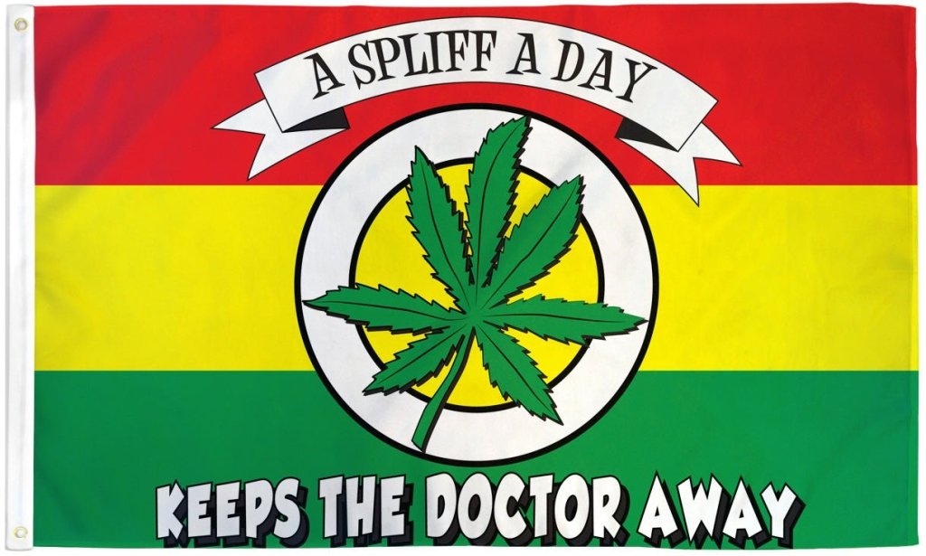 Spliff A Day Flag 3x5ft Poly - Flags Importer