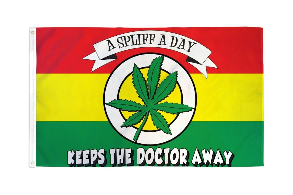 Spliff A Day Flag 3x5ft Poly - Flags Importer