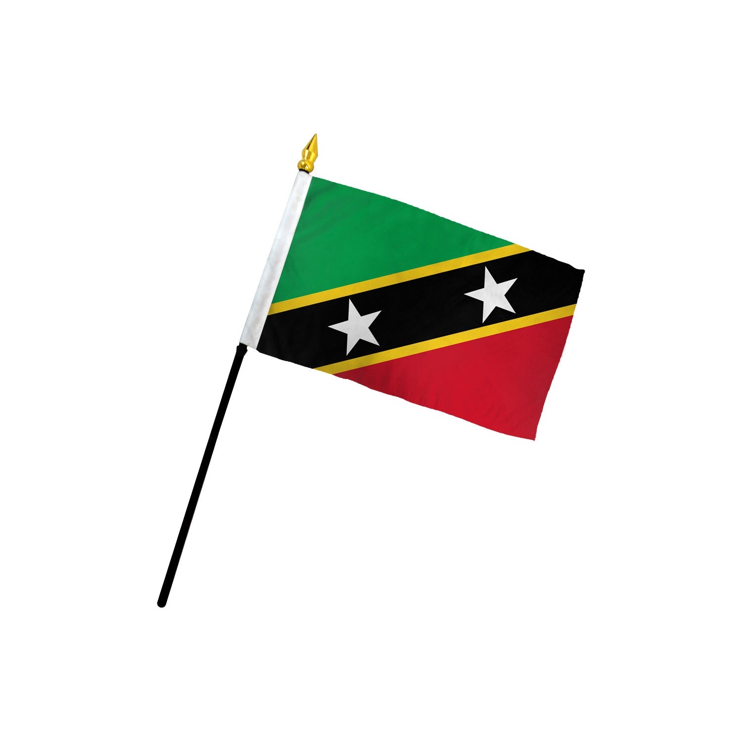 St. Kitts & Nevis 4x6in Stick Flag - Flags Importer