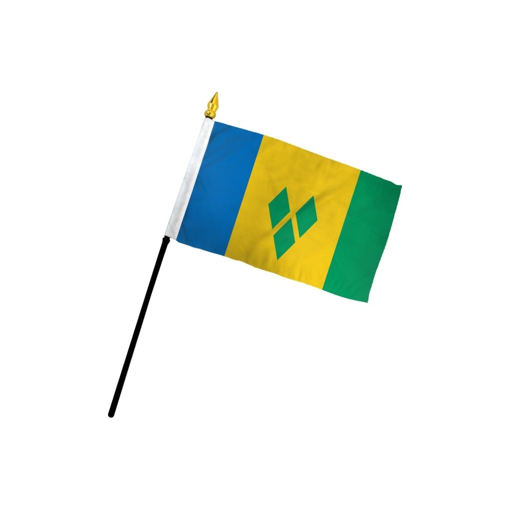 St. Vincent 4x6in Stick Flag - Flags Importer