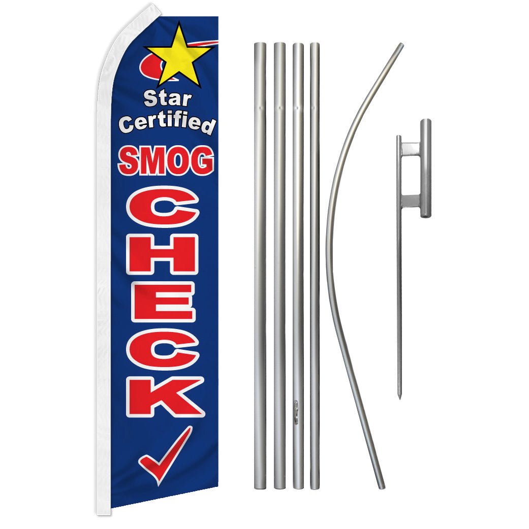 Star Smog Check Super Flag & Pole Kit - Flags Importer