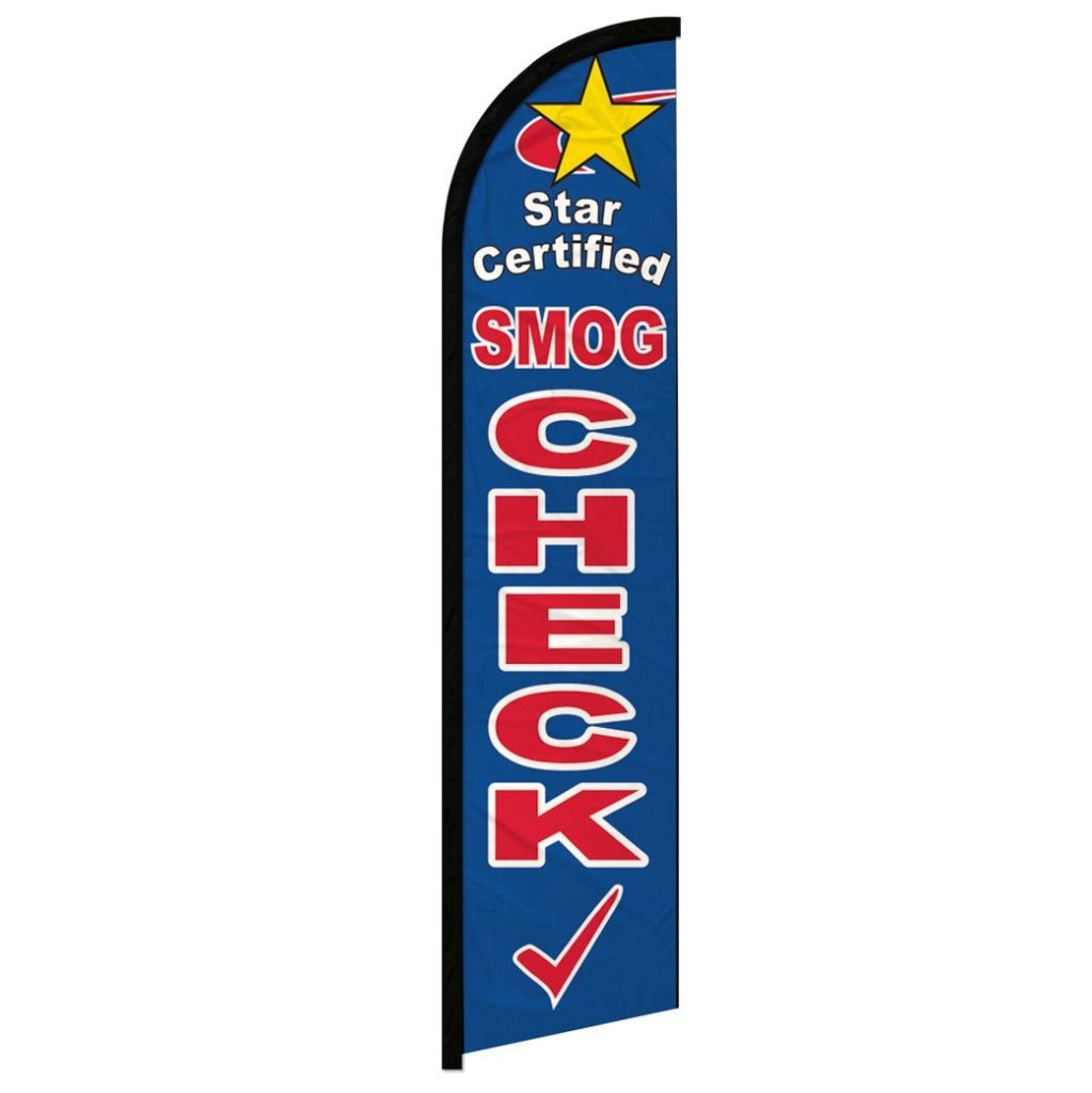 Star Smog Check Windless Banner Flag - Flags Importer