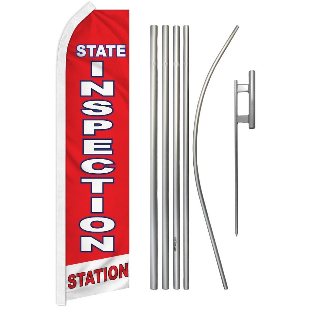 State Inspection Super Flag & Pole Kit - Flags Importer