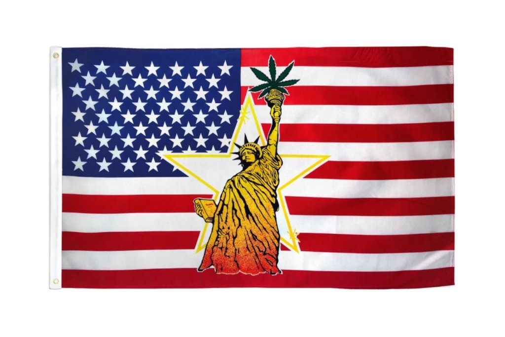 Statue of Liberty with Leaf Flag 3x5ft Poly - Flags Importer