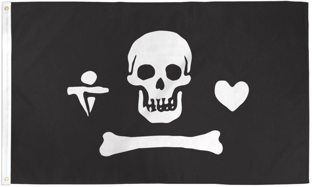 Stede Bonnett Pirate Flag 3x5ft Poly - Flags Importer