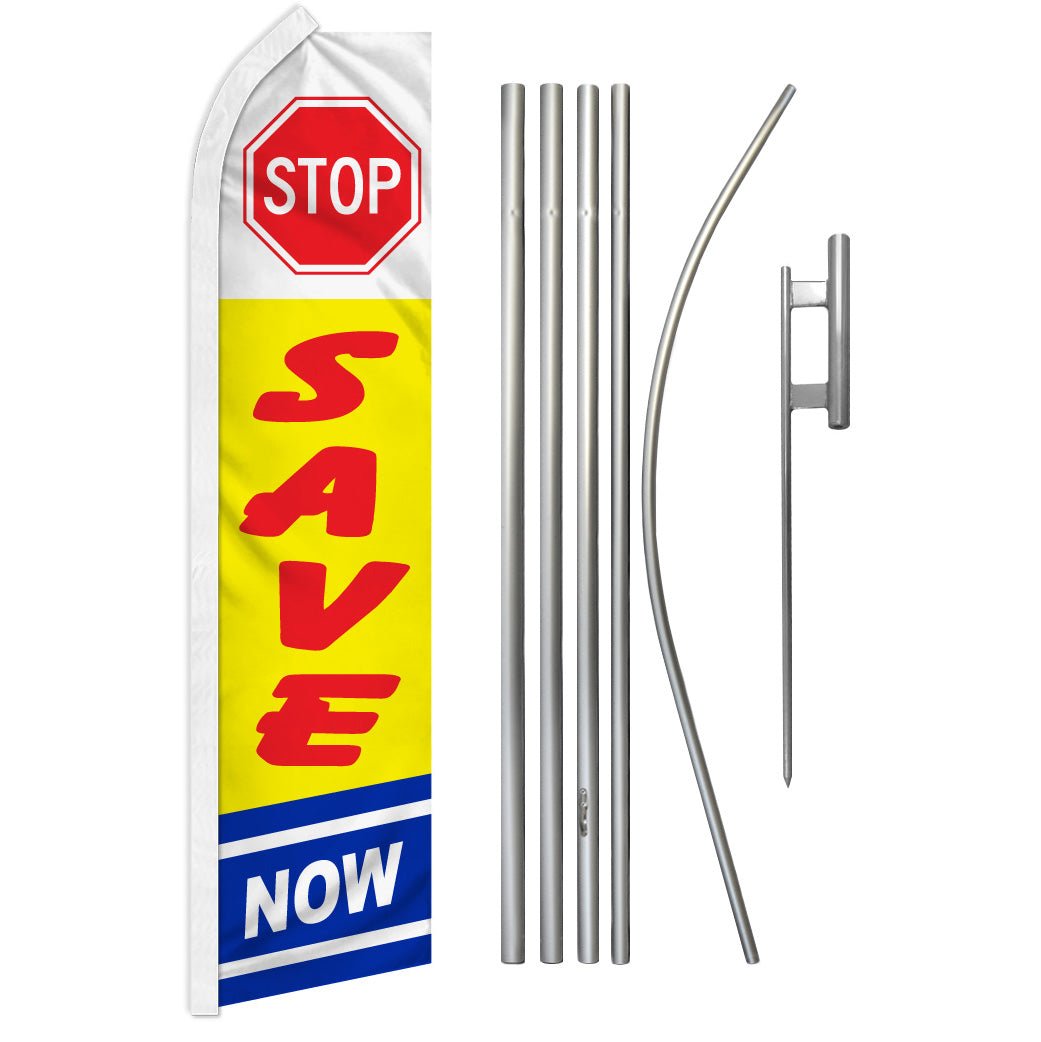 Stop Save Now Super Flag & Pole Kit - Flags Importer