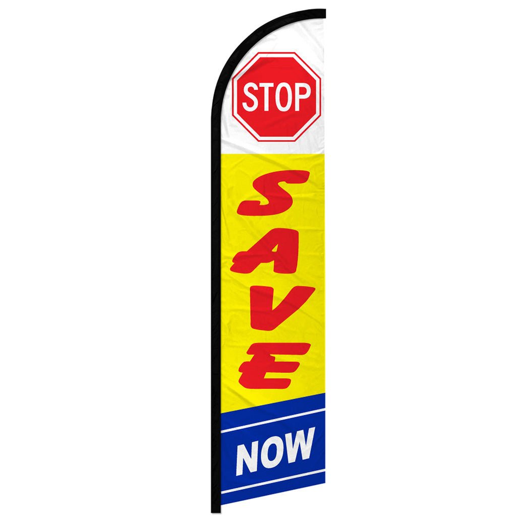 Stop Save Now Windless Banner Flag - Flags Importer