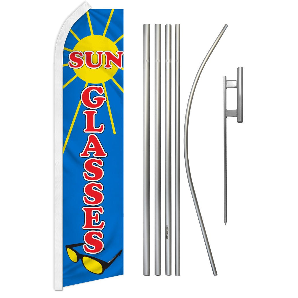 Sunglasses (Blue) Super Flag & Pole Kit - Flags Importer