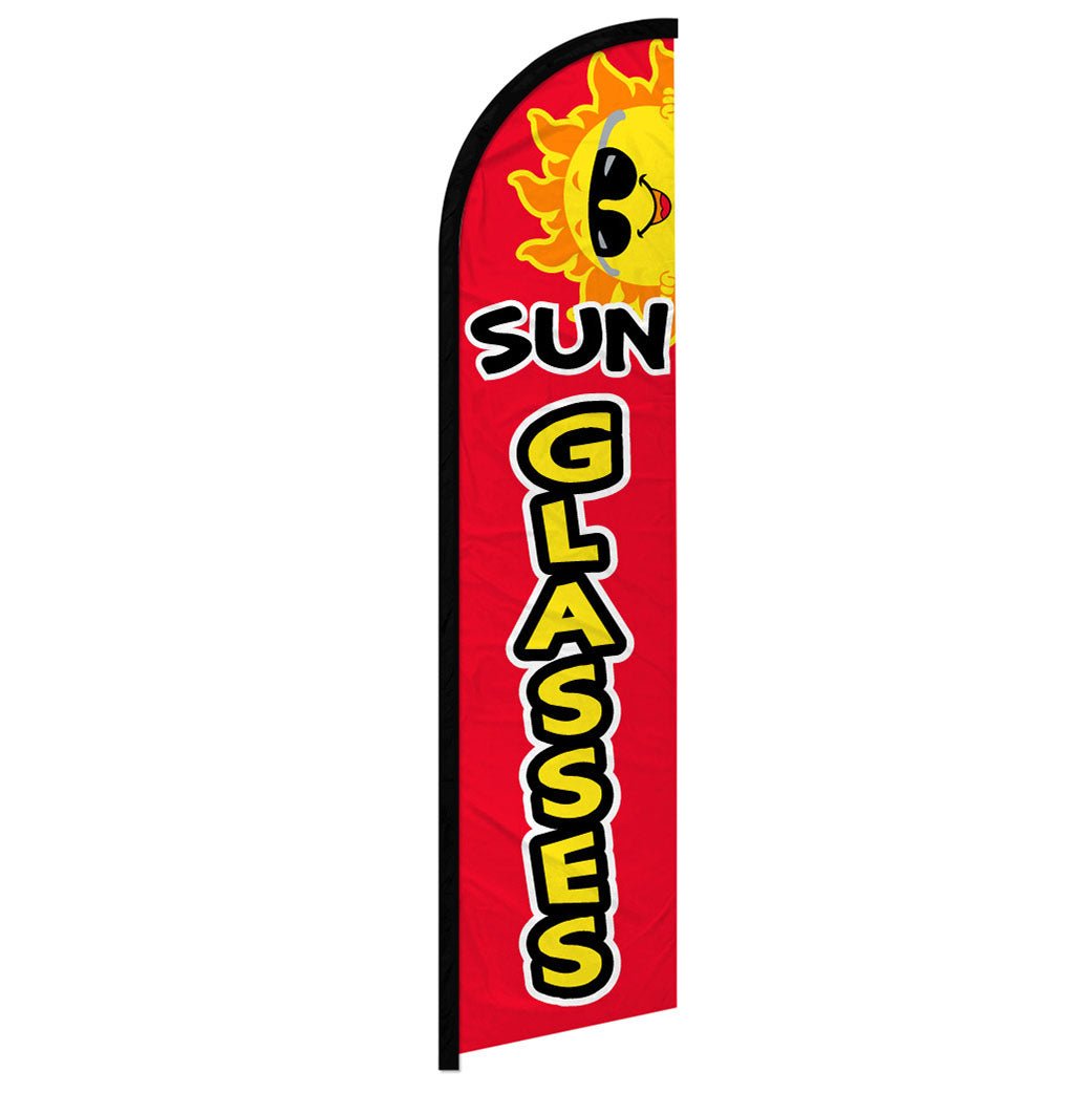 Sunglasses (Red) Windless Banner Flag - Flags Importer