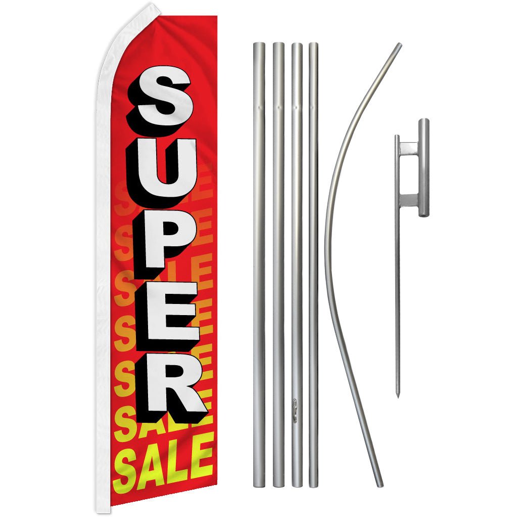 Super Sale (Red) Super Flag & Pole Kit - Flags Importer