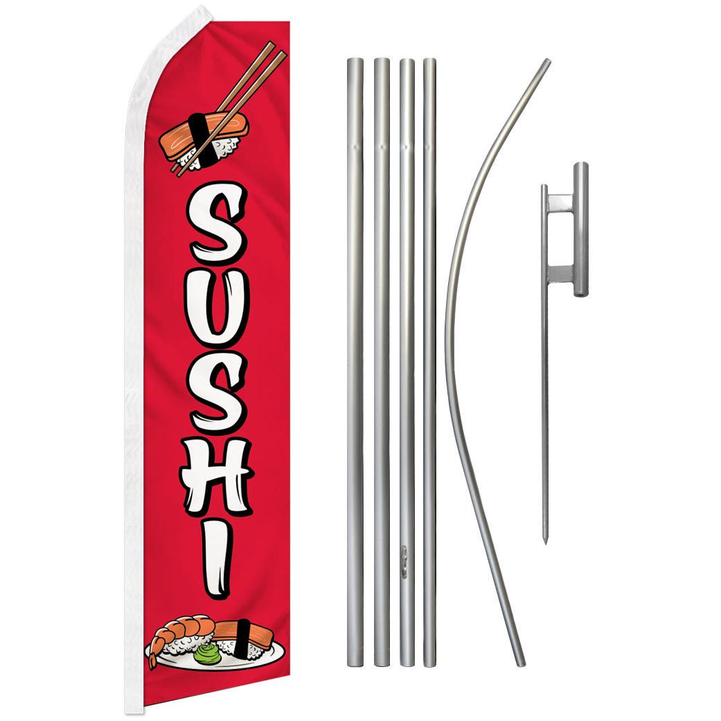 Sushi (Solid Red) Super Flag & Pole Kit - Flags Importer