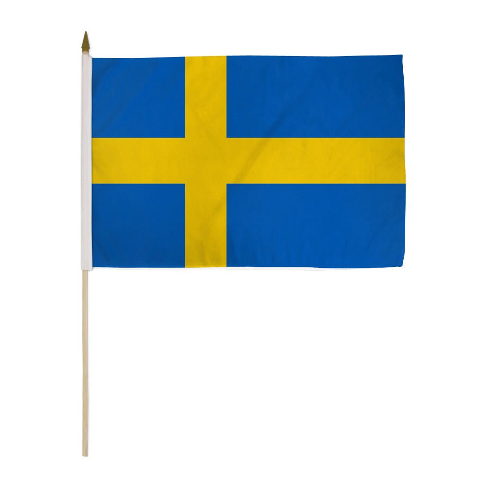 Sweden 12x18in Stick Flag - Flags Importer