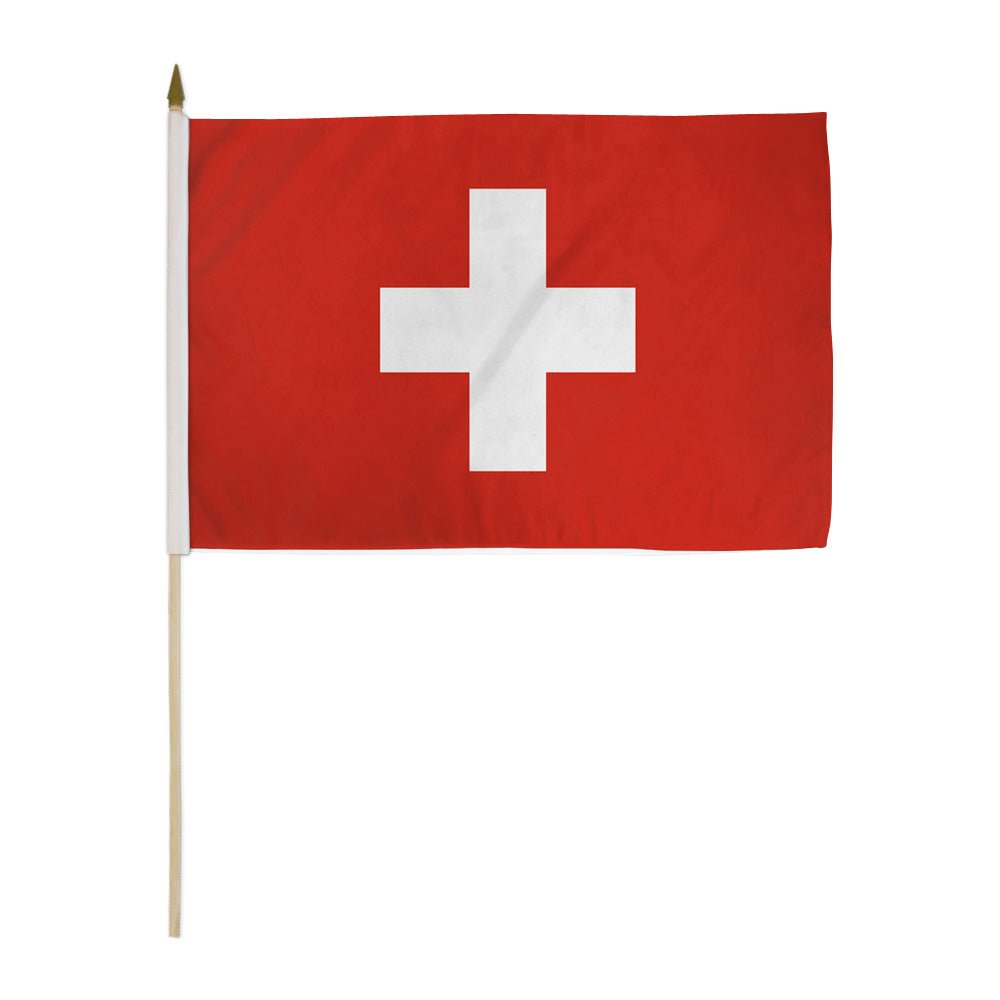 Switzerland 12x18in Stick Flag - Flags Importer