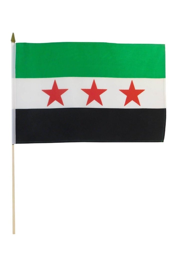 Syrian (Republic) 12x18in Stick Flag - Flags Importer