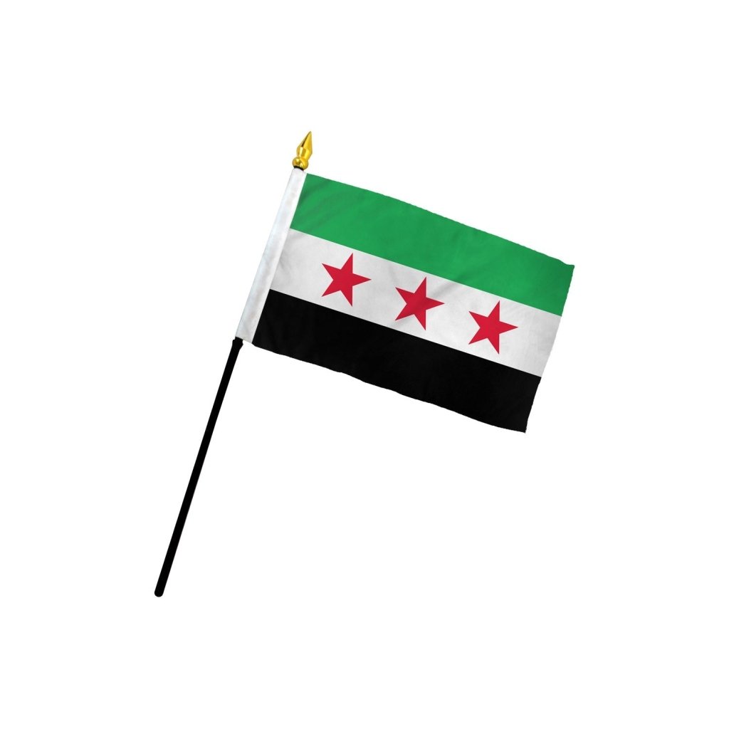 Syrian (Republic) 4x6in Stick Flag - Flags Importer