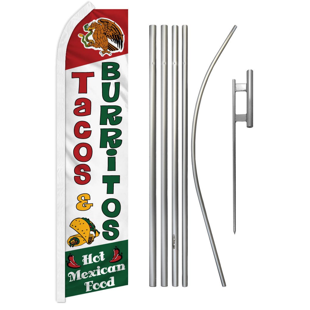 Tacos & Burritos Super Flag & Pole Kit - Flags Importer