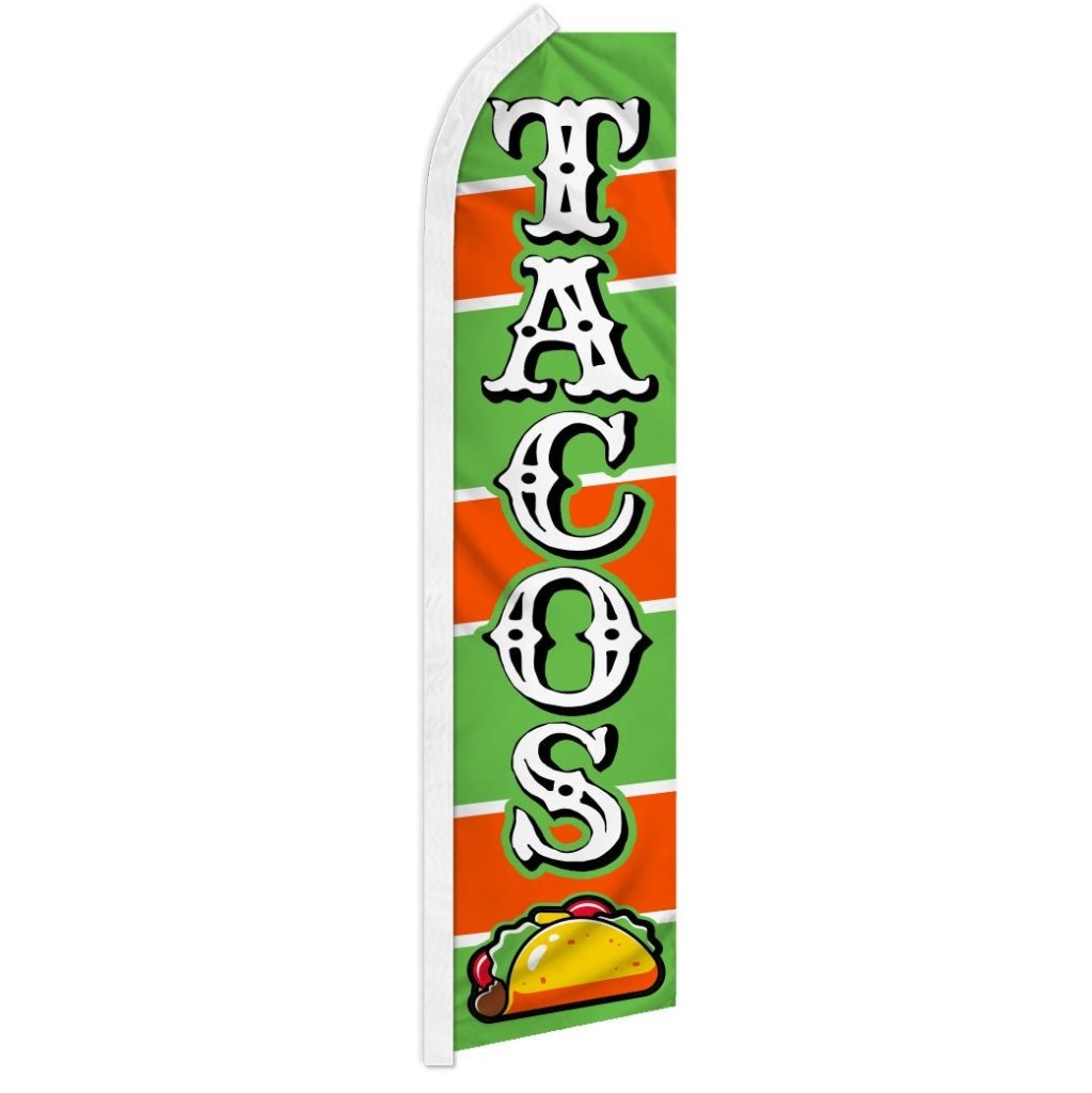 Tacos (Green & Orange) Super Flag - Flags Importer