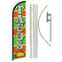 Tacos (Green & Orange) Windless Banner Flag & Pole Kit - Flags Importer