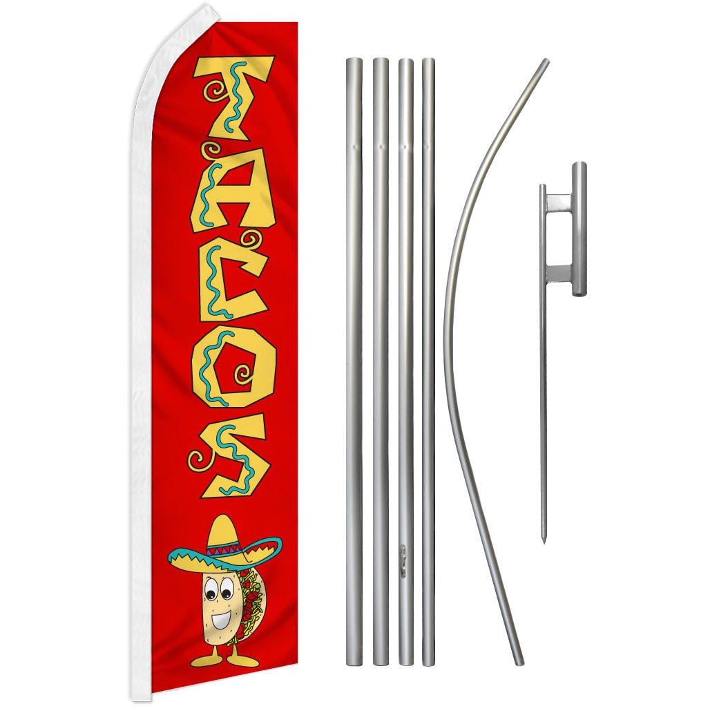 Tacos (Red) Super Flag & Pole Kit - Flags Importer