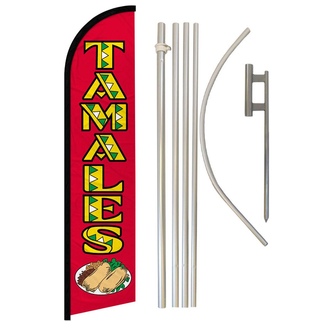 Tamales Windless Banner Flag & Pole Kit - Flags Importer