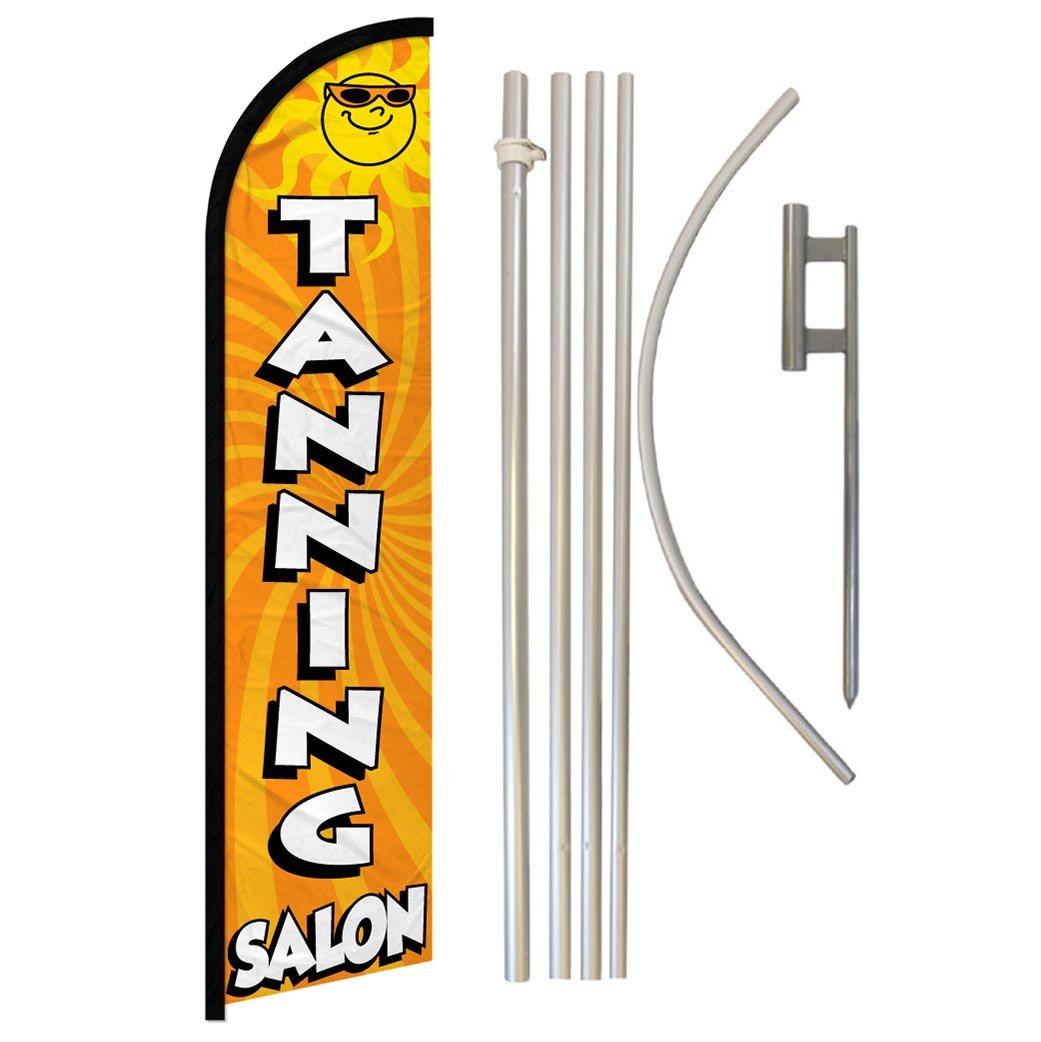 Tanning Salon Windless Banner Flag & Pole Kit - Flags Importer