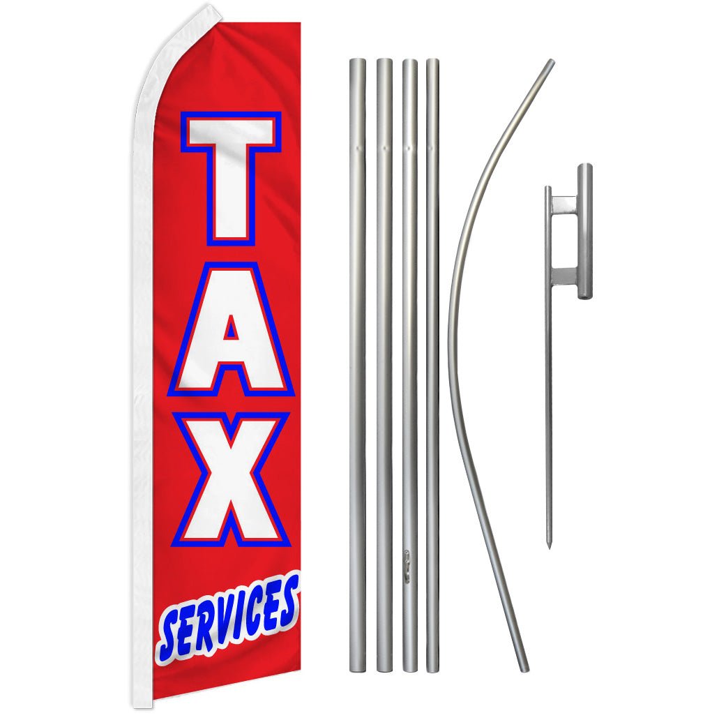 Tax Services Super Flag & Pole Kit - Flags Importer