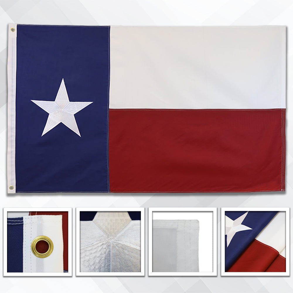 Texas Embroidered Flag 3x5ft - Flags Importer