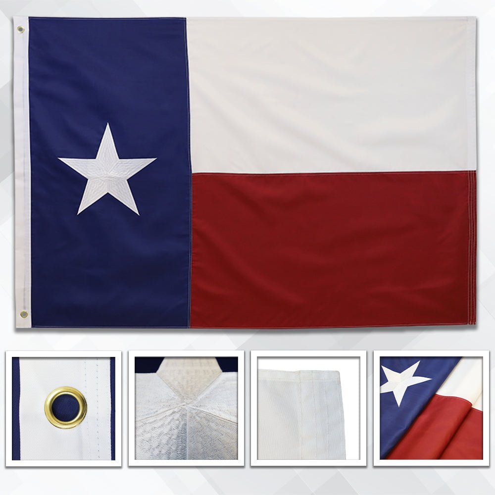 Texas Embroidered Flag 4x6ft - Flags Importer