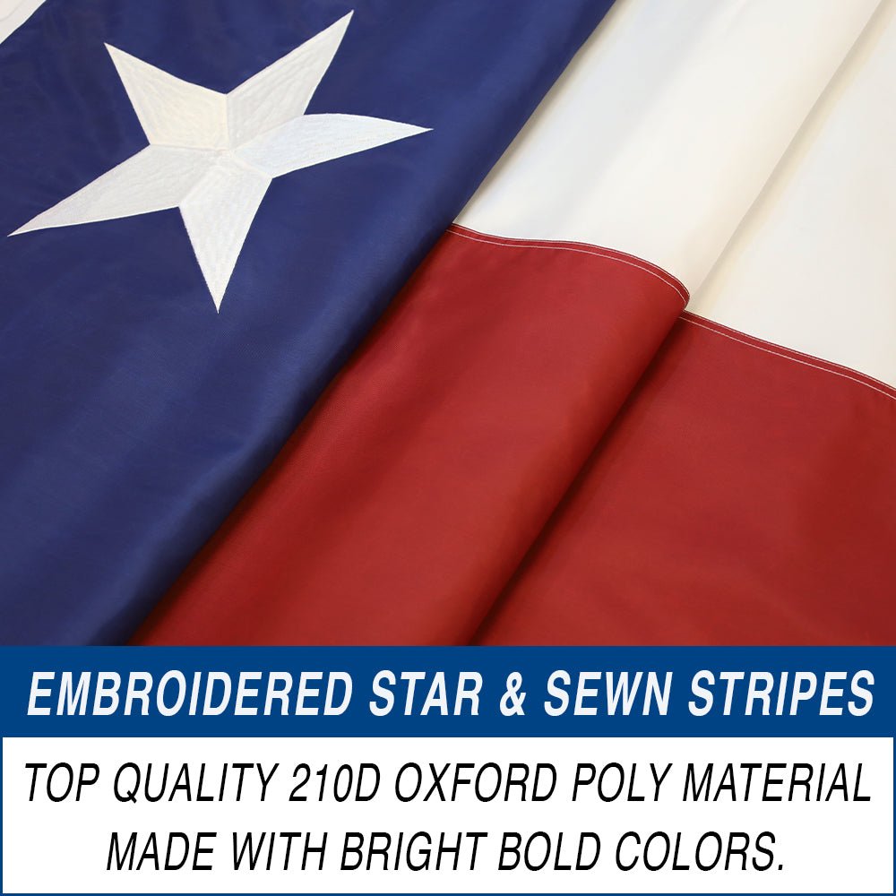 Texas Embroidered Flag 4x6ft - Flags Importer