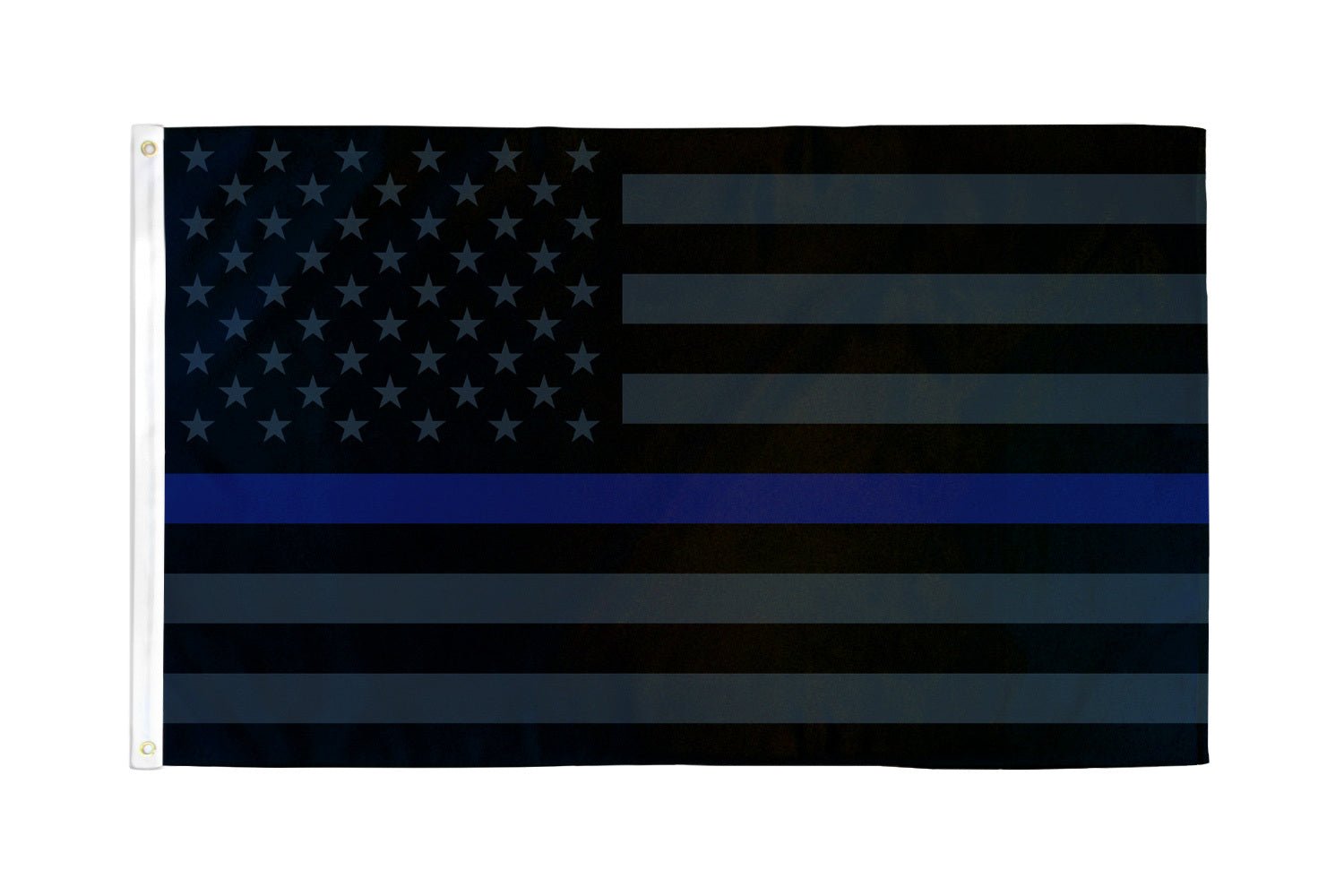 Thin Blue Line (Blackout) Flag 3x5ft Poly - Flags Importer