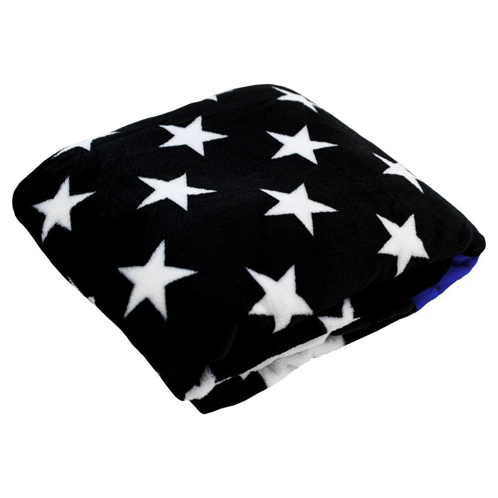 Thin Blue Line Soft Plush 50x60in Blanket - Flags Importer