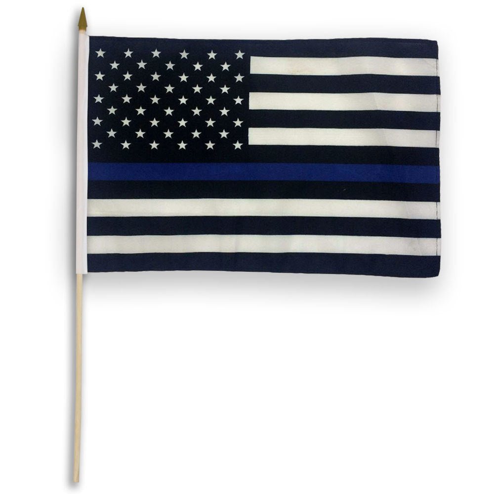 Thin Blue Line USA 12x18in Stick Flag - Flags Importer