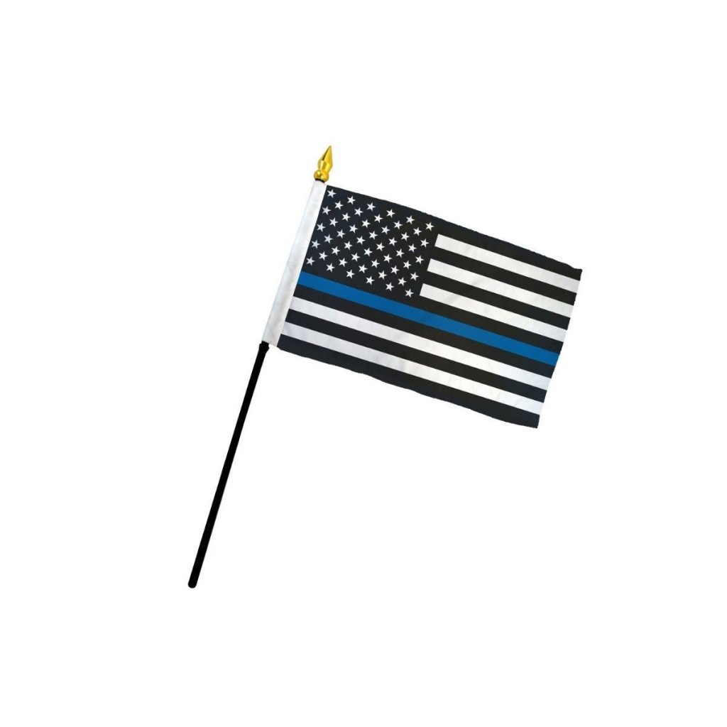 Thin Blue Line USA 4x6in Stick Flag - Flags Importer