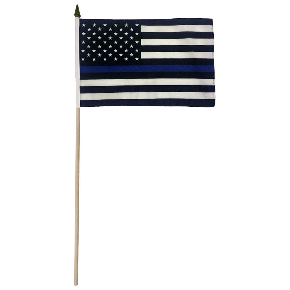 Thin Blue Line USA 8x12in Stick Flag - Flags Importer