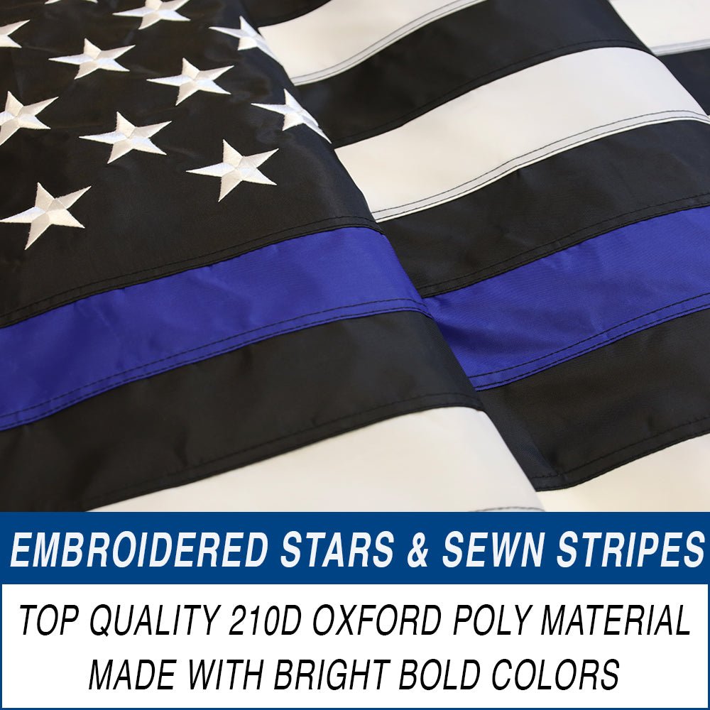 Thin Blue Line USA Embroidered Flag 3x5ft - Flags Importer