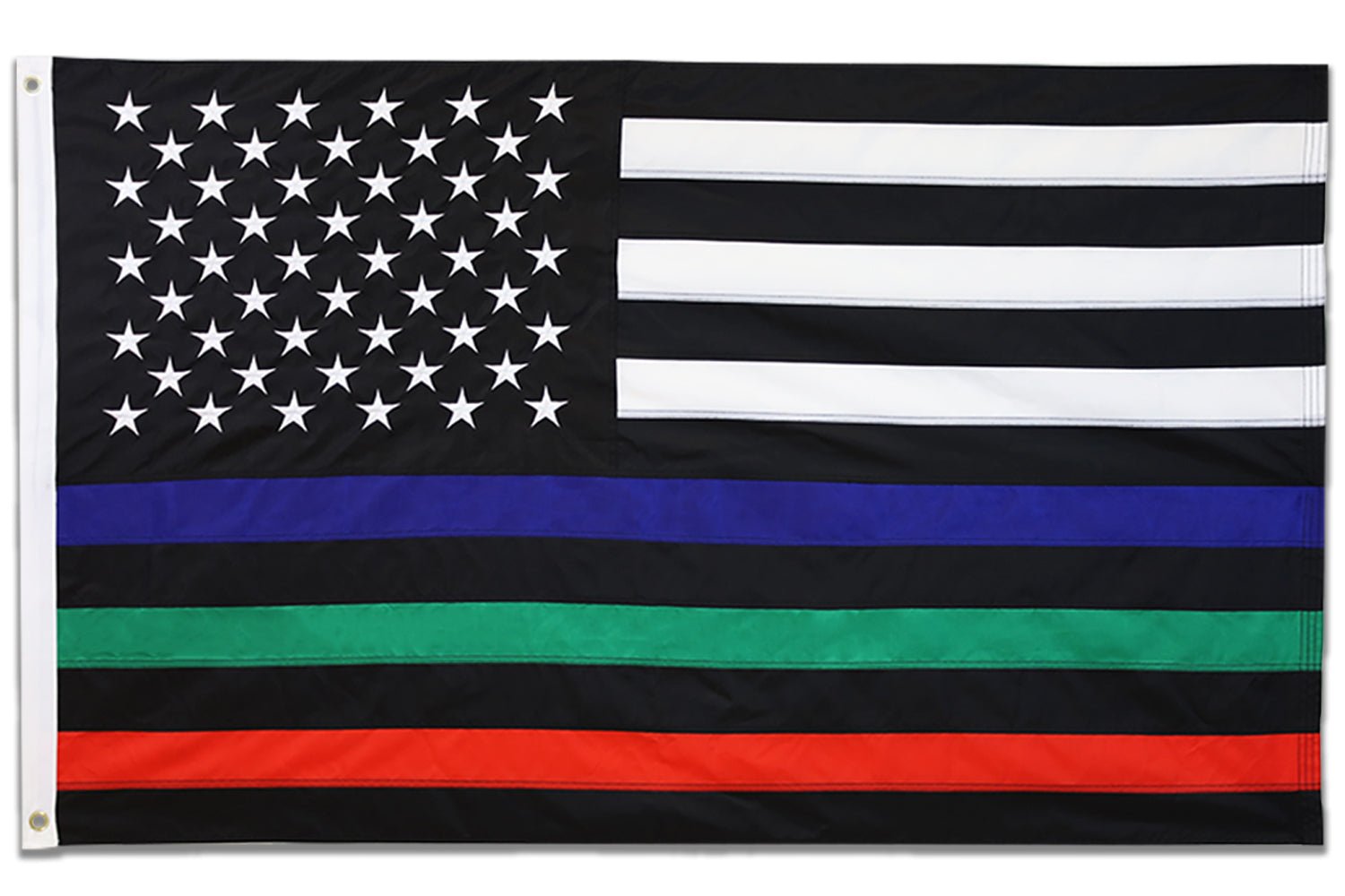 Thin Blue/Green/Red Line USA Embroidered Flag 3x5ft - Flags Importer