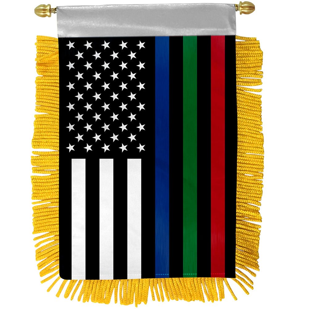 Thin Blue/Green/Red Line USA Mini Banner - Flags Importer