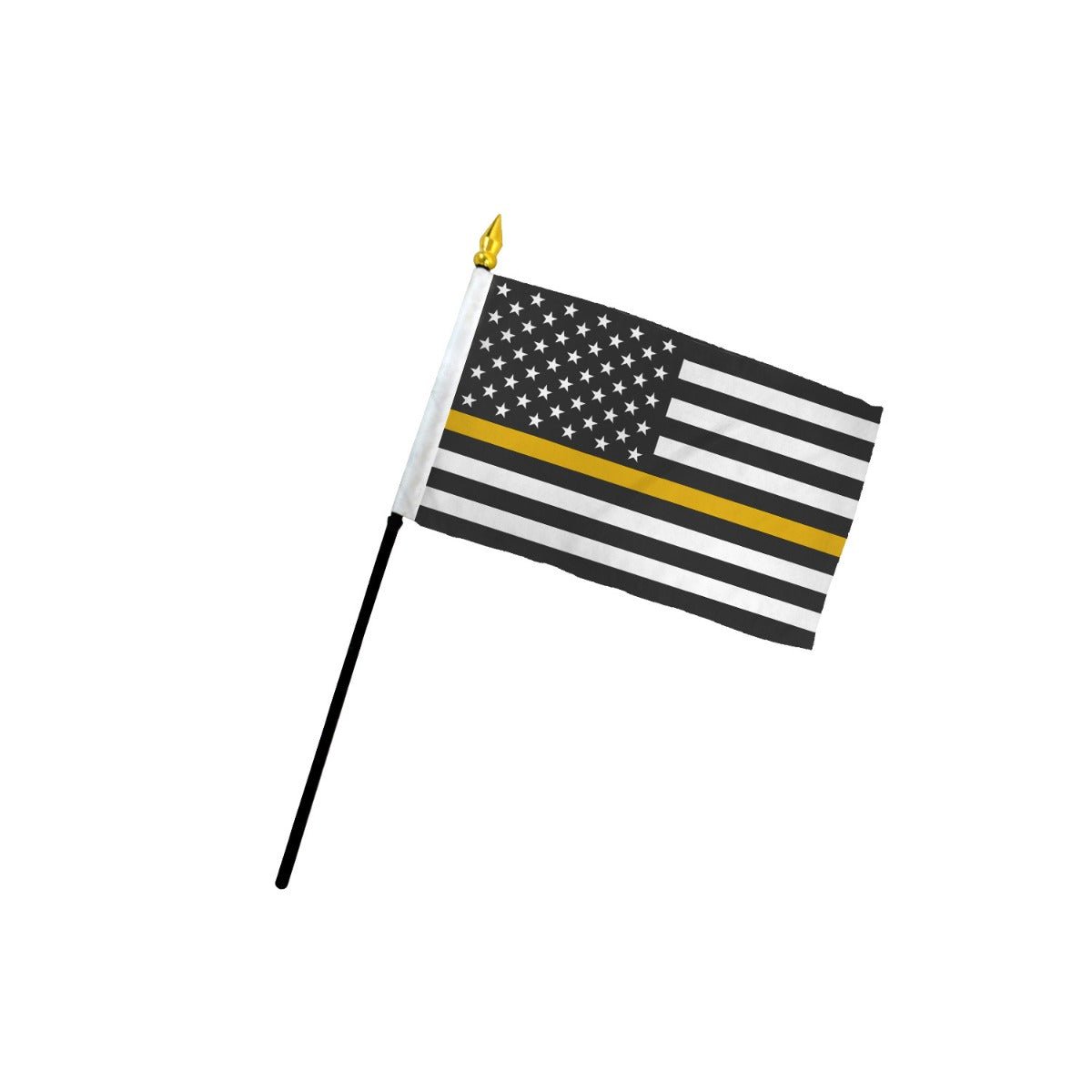 Thin Gold Line USA 4x6in Stick Flag - Flags Importer