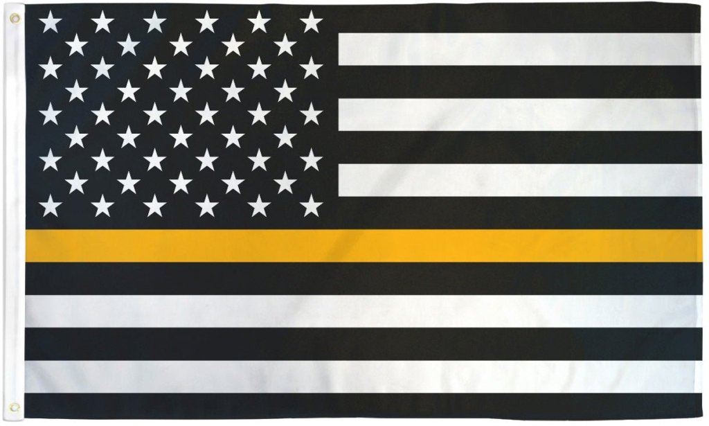 Thin Gold Line USA Flag 2x3ft Poly - Flags Importer