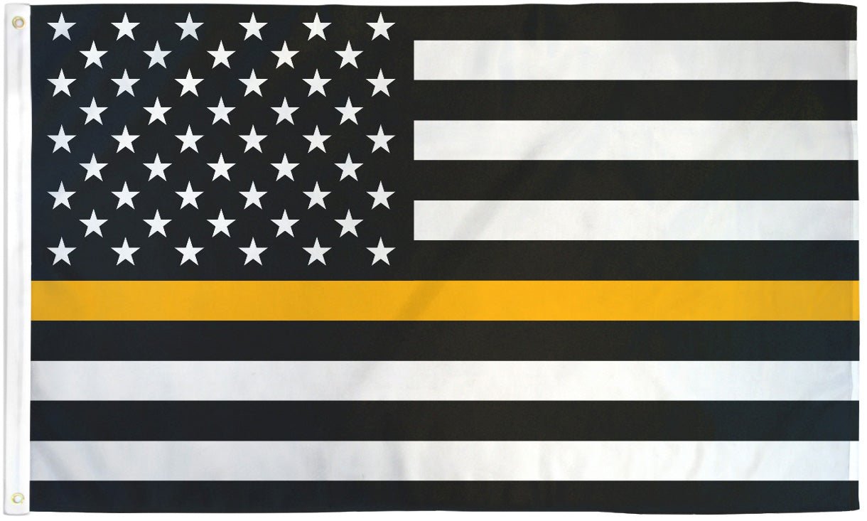 Thin Gold Line USA Flag 2x3ft Poly - Flags Importer