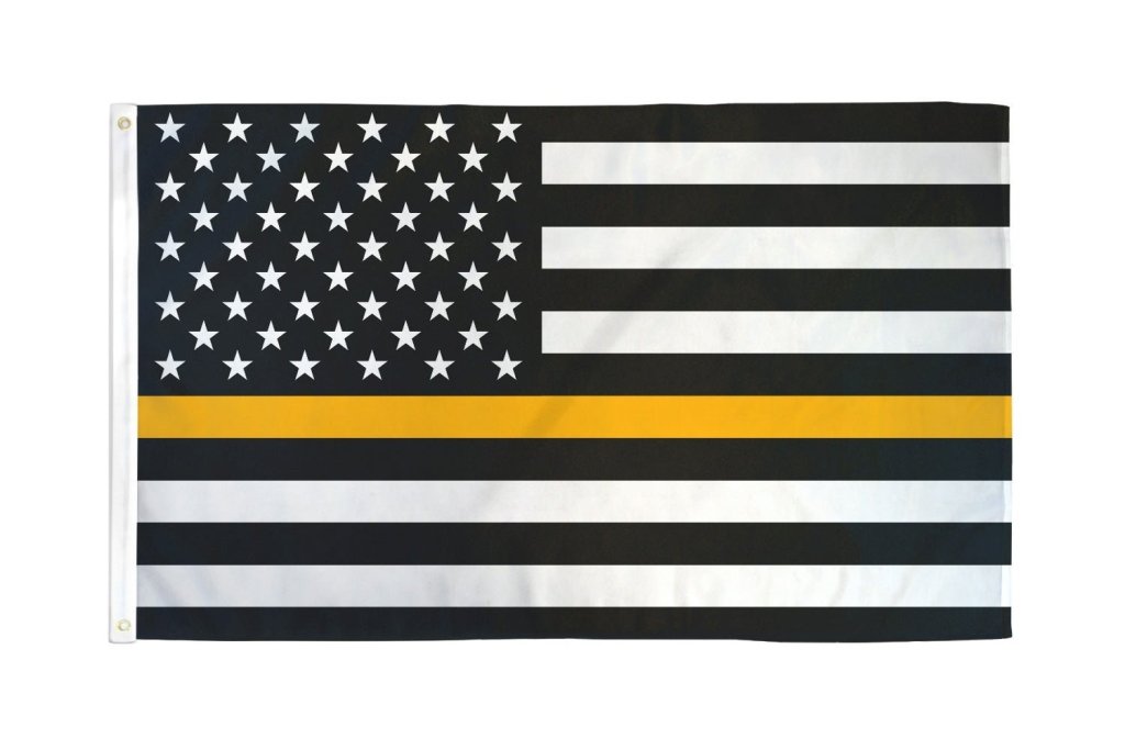 Thin Gold Line USA Flag 3x5ft Poly - Flags Importer