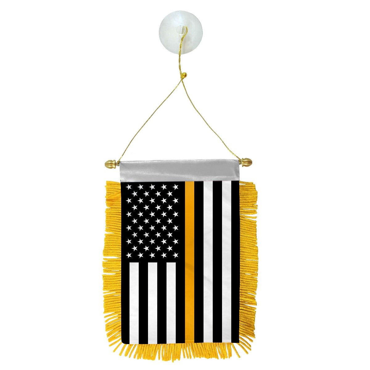 Thin Gold Line USA Mini Banner - Flags Importer