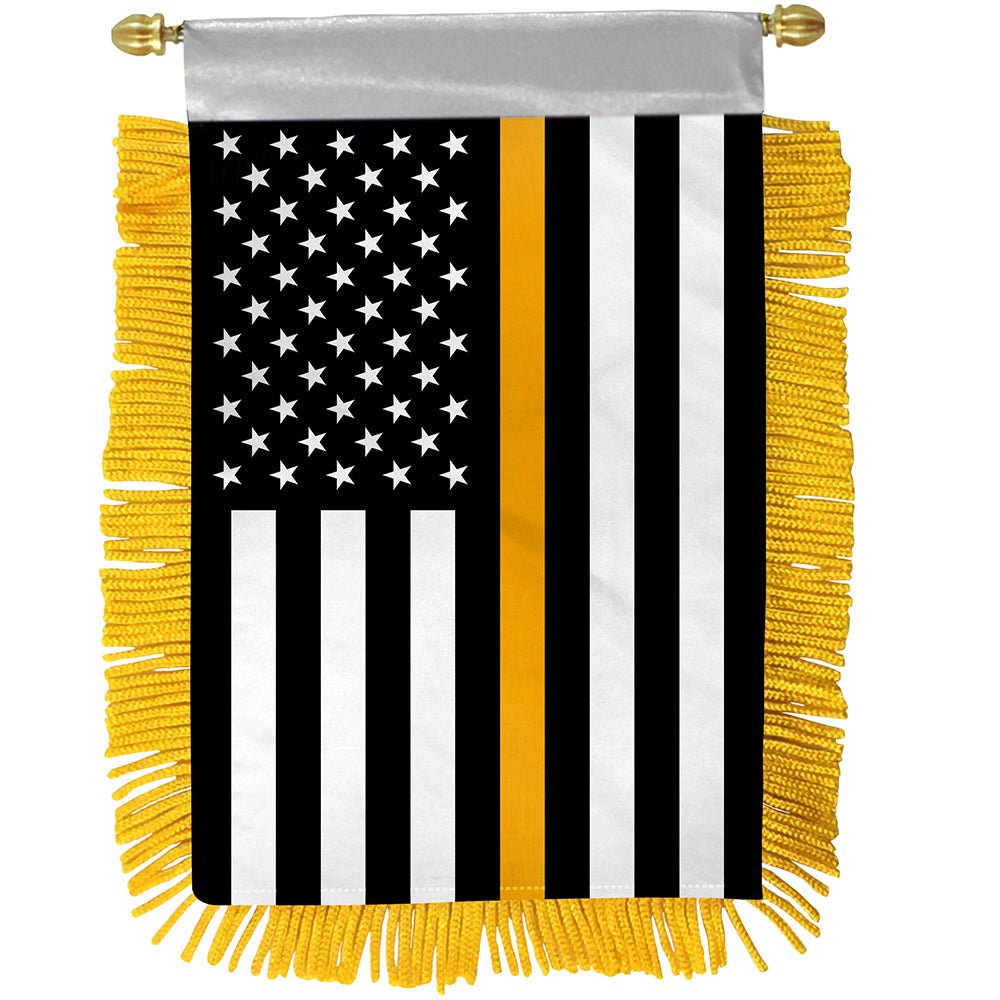 Thin Gold Line USA Mini Banner - Flags Importer