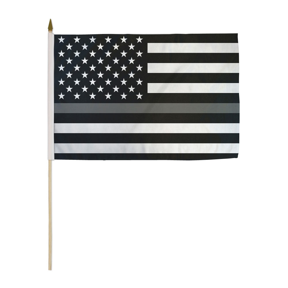 Thin Gray Line USA 12x18in Stick Flag - Flags Importer