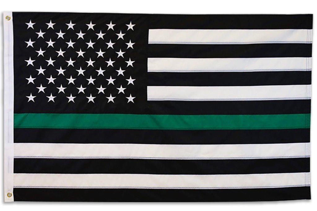 Thin Green Line USA Embroidered Flag 3x5ft - Flags Importer