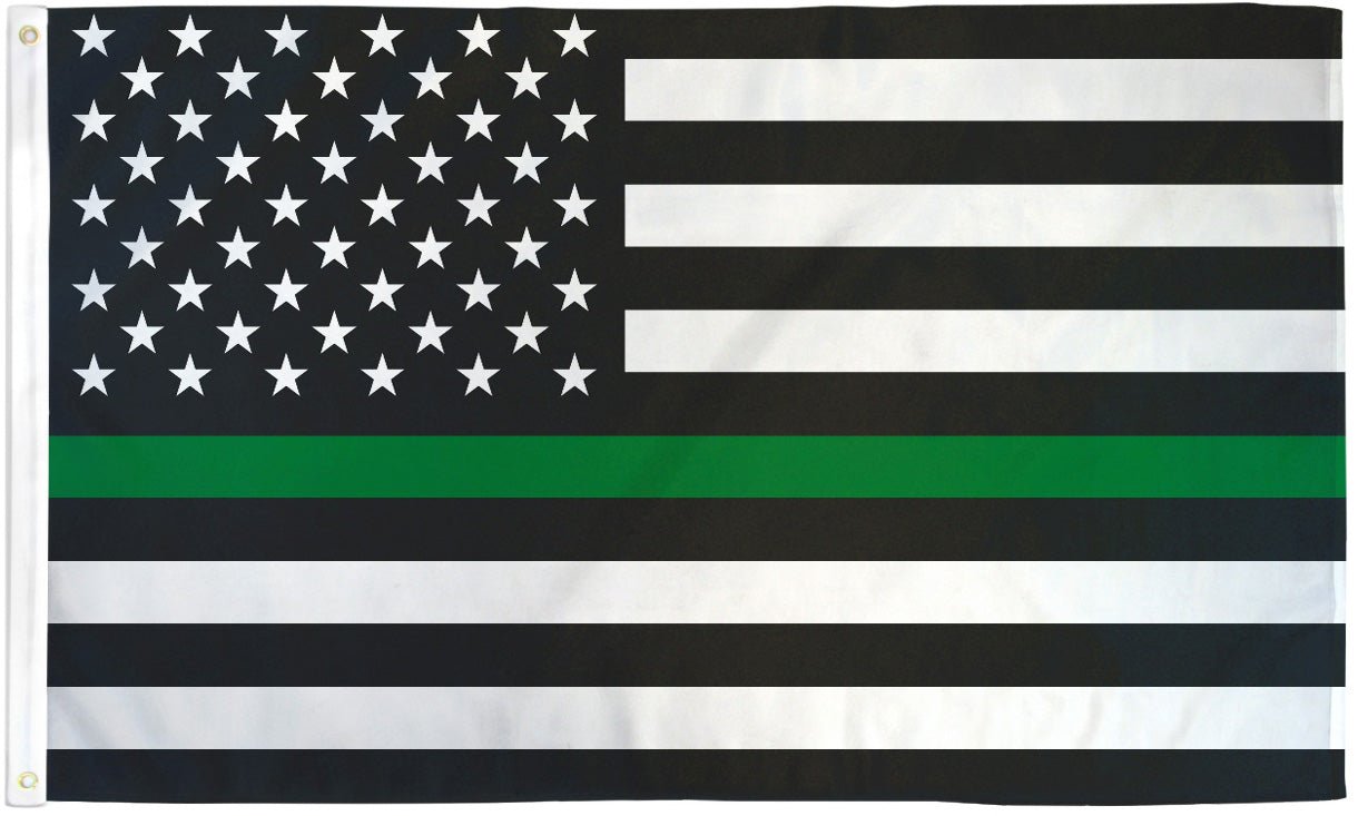 Thin Green Line USA Flag 2x3ft Poly - Flags Importer