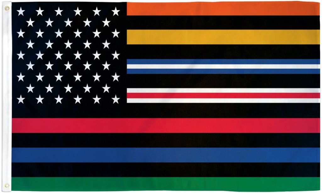 Thin Multi Line USA Flag 3x5ft Poly - Flags Importer