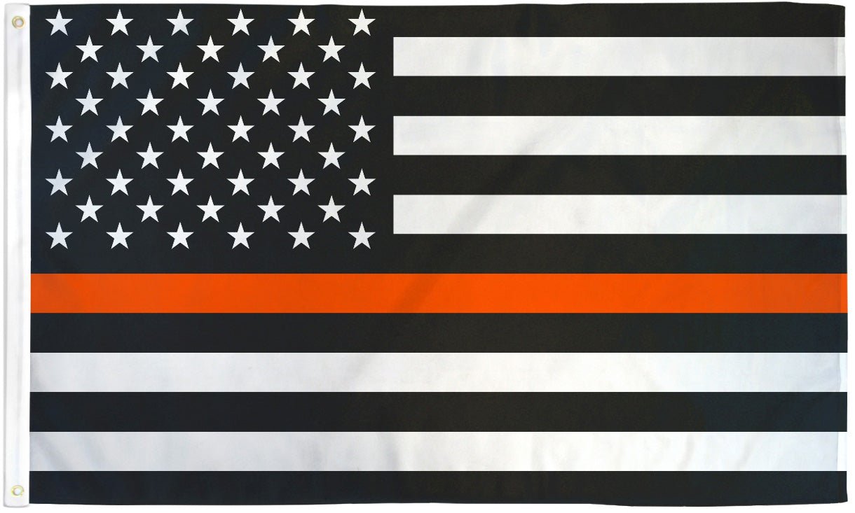 Thin Orange Line USA Flag 2x3ft Poly - Flags Importer